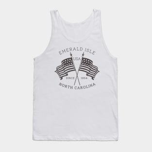 Emerald Isle, NC Summertime Vacationing Patriotic Flags Tank Top